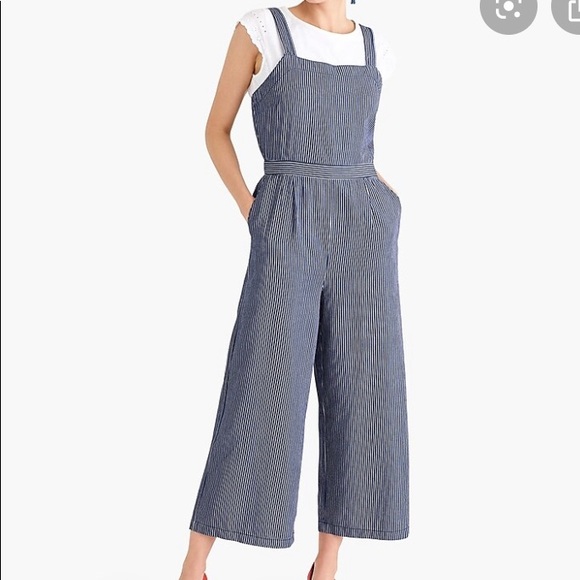 Jcrew Mercantile Pants - JCrew Mercantile Chambray Striped Jumpsuit